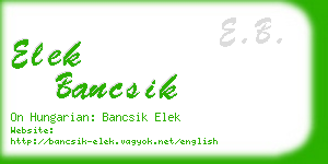 elek bancsik business card